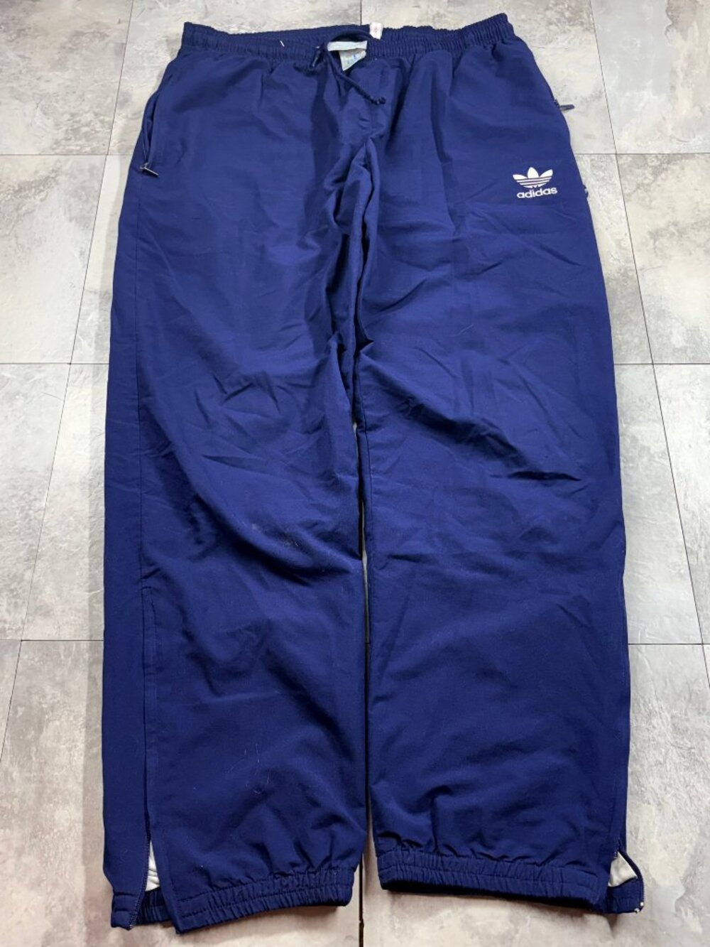adidas Trefoil Vintage Y2K Track Pants Men's XL Navy Blue Baggy
